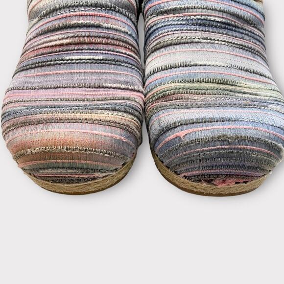 DANSKO Jute Pro Weave Artisan Slip On Clogs Tweed Multicolor Stripe 40/US 9.5-10 - Picture 8 of 9